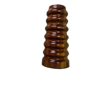 Elegant Brown Wooden Candlestick  in Bubble Design